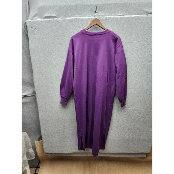 Vintage Purple Bear Print Long-Sleeve Nightgown - Picture 2 of 2